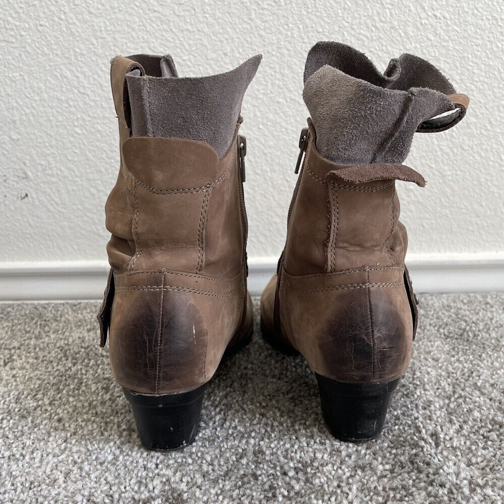 ARA Luftpolster boots womens 8.5 brown suede leather burnished slouch Booties - Picture 4 of 10